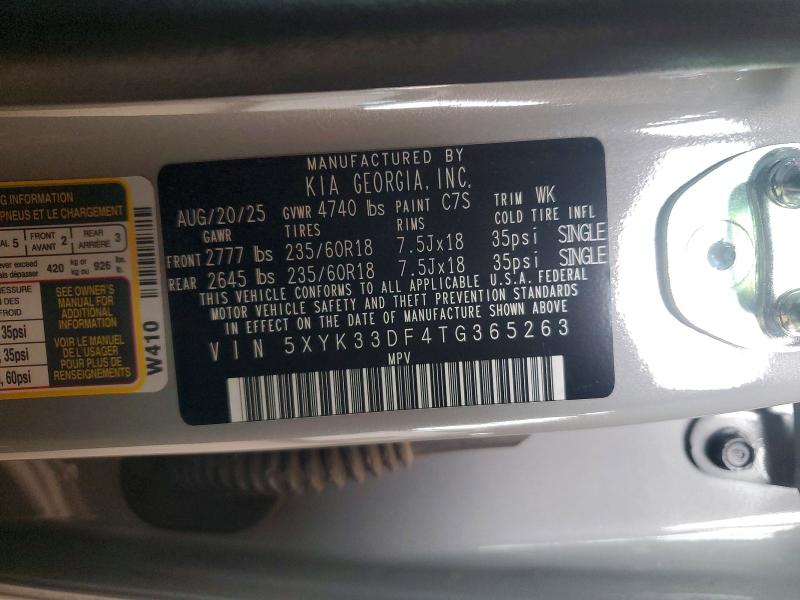 Продаж на аукціоні авто 2026 Kia Sportage, vin: 5XYK33DF4TG365263, номер лоту: 48794276