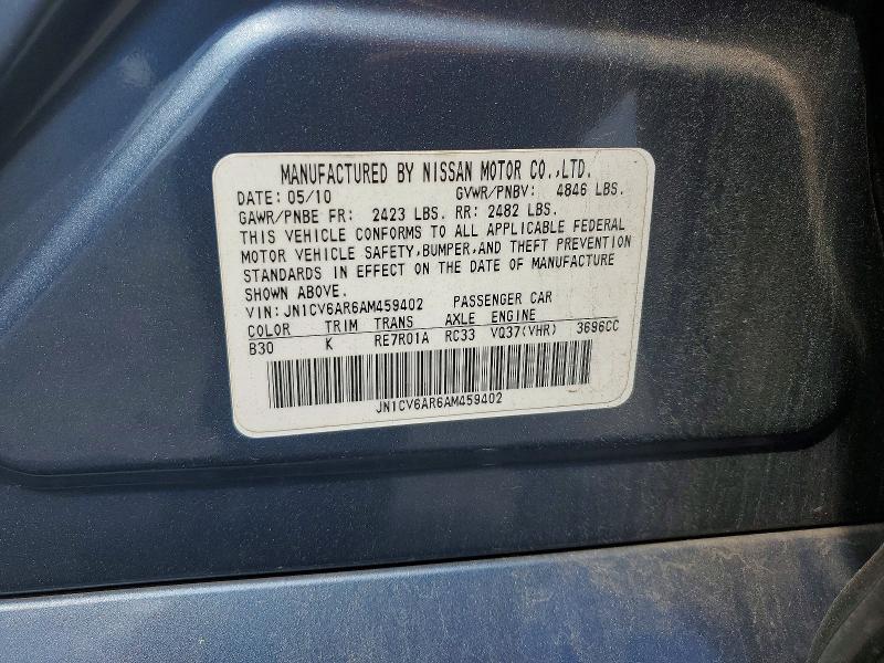 Aukcja sprzedaży 2010 Infiniti G37 Sedan, vin: JN1CV6AR6AM459402, numer aukcji: 50706916