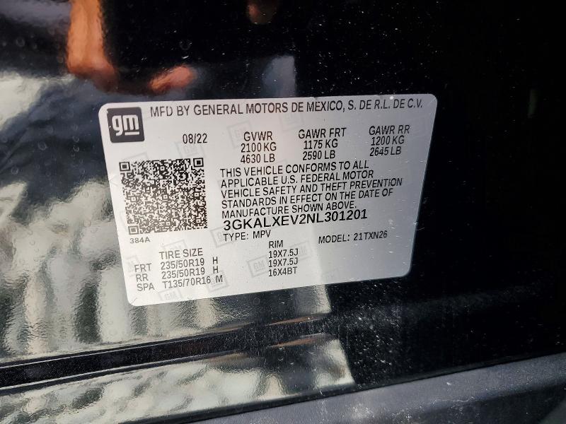 Aukcja sprzedaży 2022 Gmc Terrain, vin: 3GKALXEV2NL301201, numer aukcji: 49321066