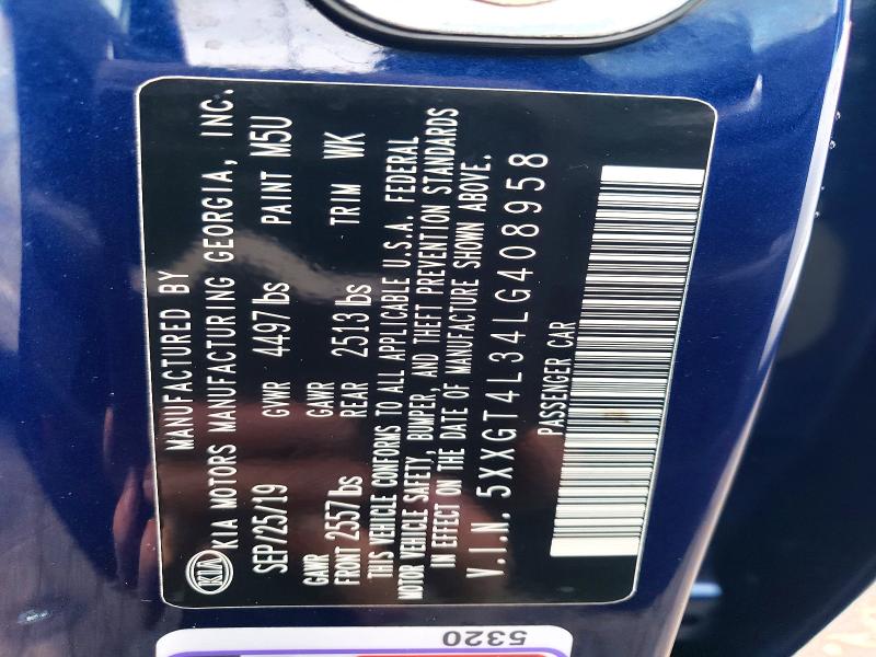 2020 Kia Optima მანქანა იყიდება აუქციონზე, vin: 5XXGT4L34LG408958, აუქციონის ნომერი: 48355976