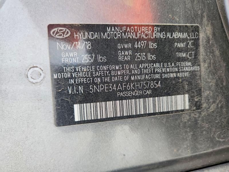 Продажа на аукционе авто 2019 Hyundai Sonata, vin: 5NPE34AF6KH757854, номер лота: 50435796