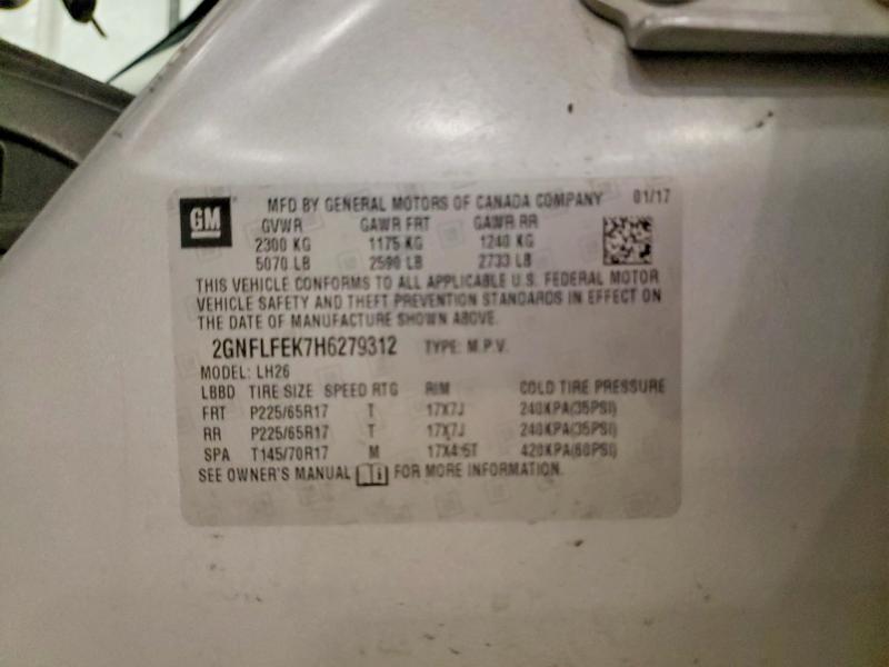 Aukcja sprzedaży 2017 Chevrolet Equinox, vin: 2GNFLFEK7H6279312, numer aukcji: 51265036