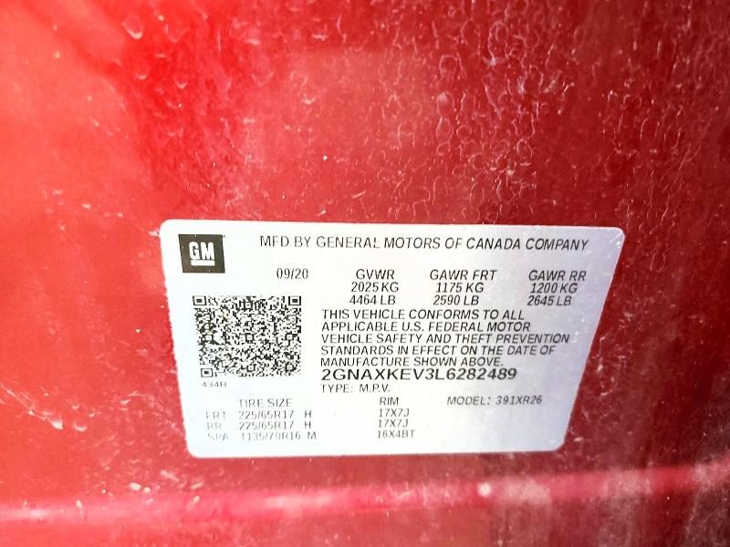 Продажа на аукционе авто 2020 Chevrolet Equinox, vin: 2GNAXKEV3L6282489, номер лота: 49332976