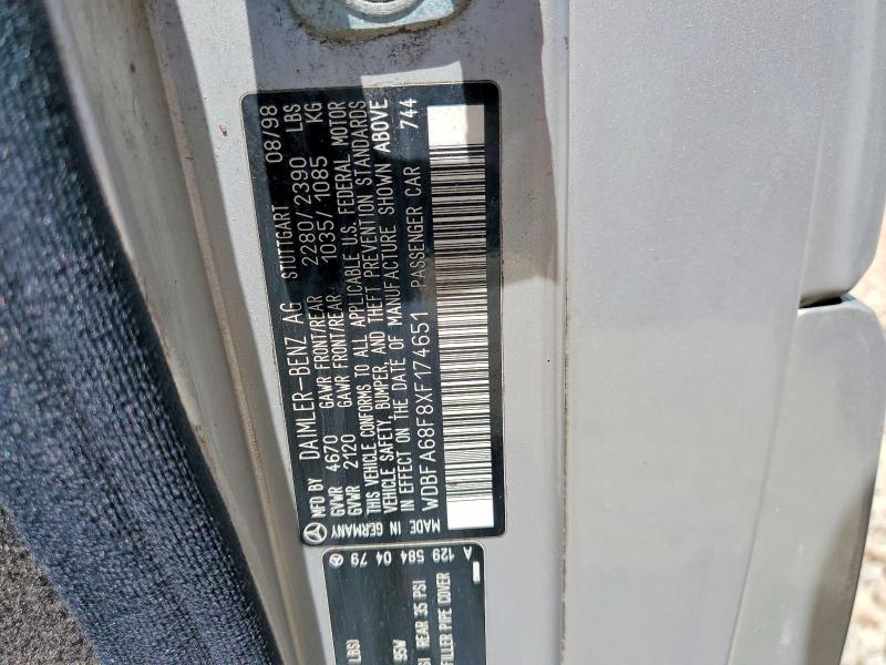 Aukcja sprzedaży 1999 Mercedes-benz Sl, vin: WDBFA68F8XF174651, numer aukcji: 51346766