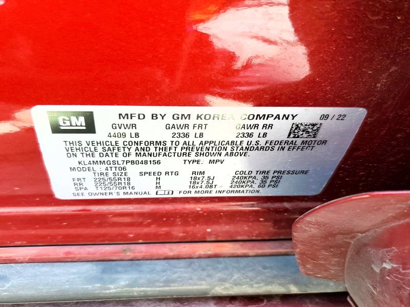 50089766 :رقم المزاد ، KL4MMGSL7PB048156 vin ، 2023 Buick Encore Gx مزاد بيع