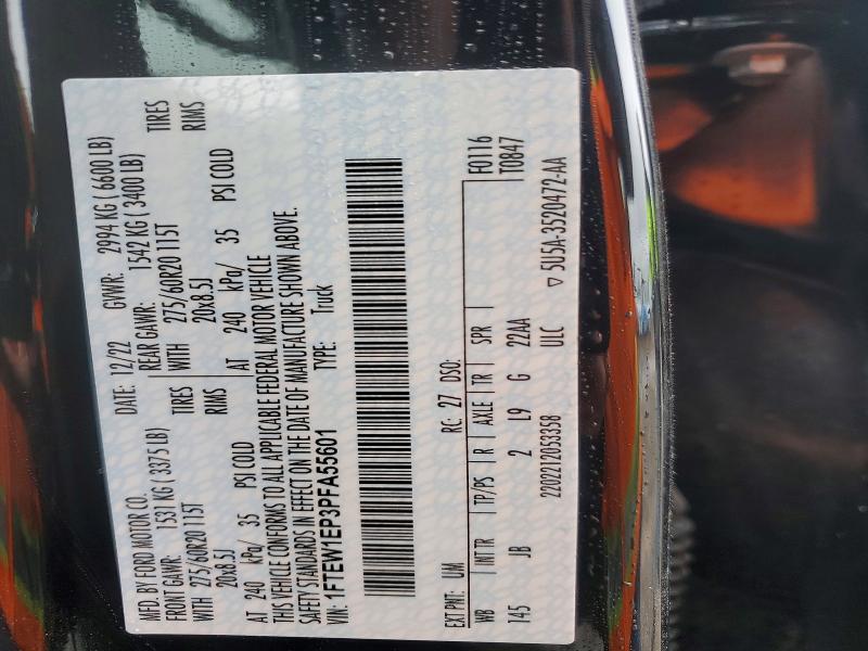 Продаж на аукціоні авто 2023 Ford F150, vin: 1FTEW1EP3PFA55601, номер лоту: 52063256