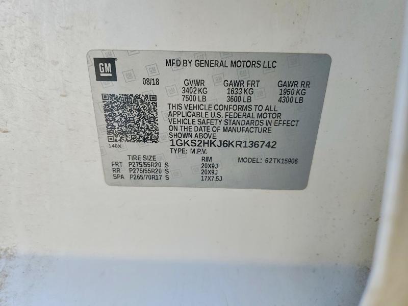 Продажа на аукционе авто 2019 Gmc Yukon Xl, vin: 1GKS2HKJ6KR136742, номер лота: 48796436
