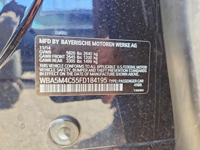 Aukcja sprzedaży 2015 Bmw 535, vin: WBA5M4C55FD184195, numer aukcji: 50578126