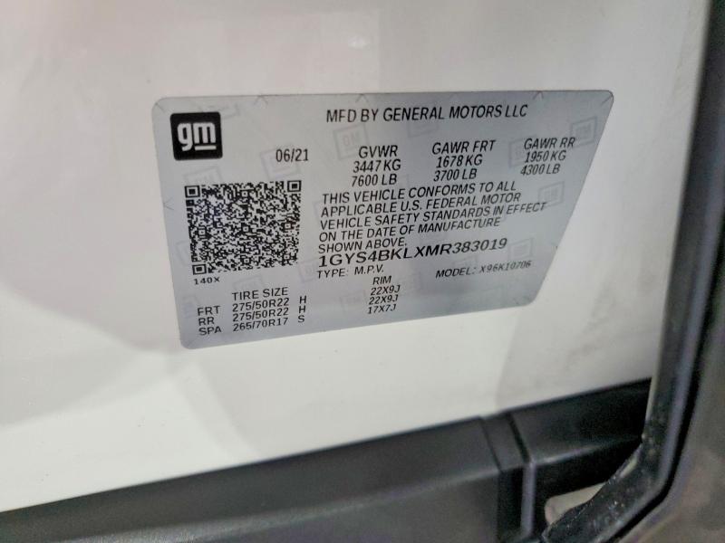 Продажа на аукционе авто 2021 Cadillac Escalade, vin: 1GYS4BKLXMR383019, номер лота: 51629336