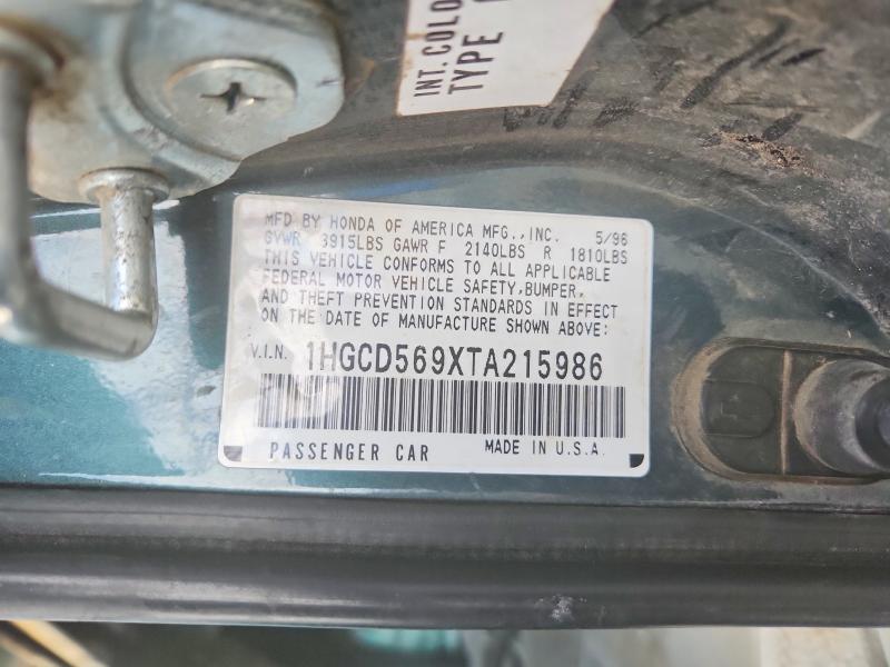 Aukcja sprzedaży 1996 Honda Accord, vin: 1HGCD569XTA215986, numer aukcji: 51003906