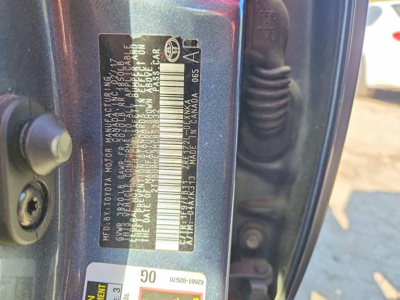 2017 Toyota Corolla მანქანა იყიდება აუქციონზე, vin: 2T1BURHE3HC852832, აუქციონის ნომერი: 48599166