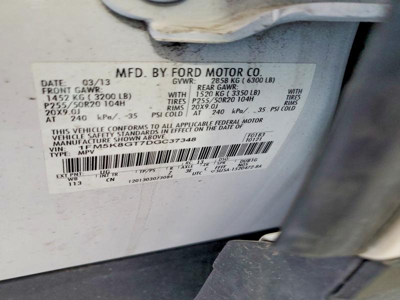 Продаж на аукціоні авто 2013 Ford Explorer, vin: 1FM5K8GT7DGC37348, номер лоту: 50976956