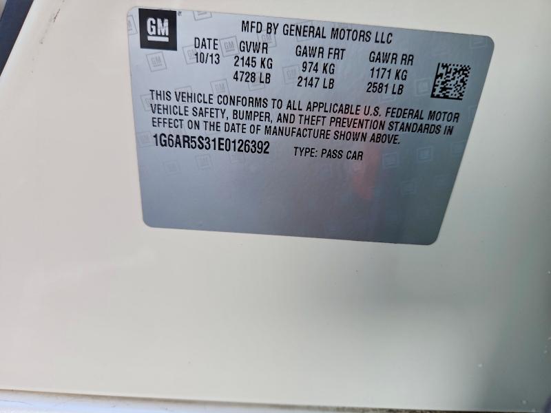 Aukcja sprzedaży 2014 Cadillac Cts, vin: 1G6AR5S31E0126392, numer aukcji: 48408586