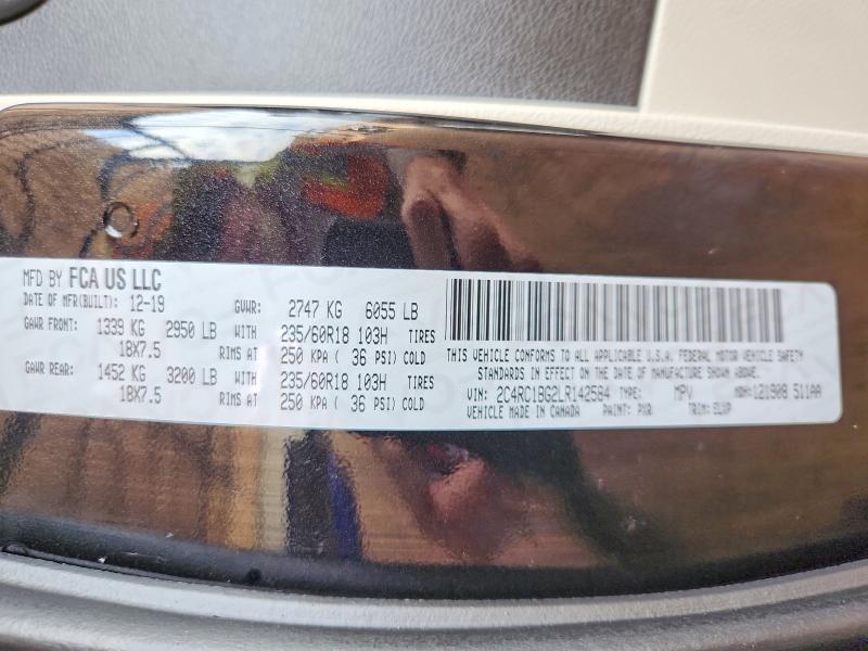Продаж на аукціоні авто 2020 Chrysler Pacifica, vin: 2C4RC1BG2LR142584, номер лоту: 49666586