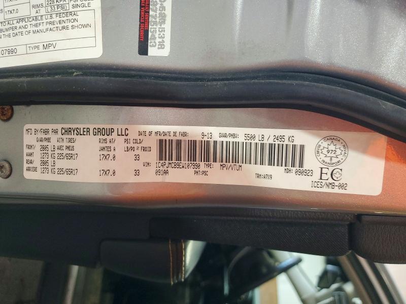 2014 Jeep Cherokee მანქანა იყიდება აუქციონზე, vin: 1C4PJMCB9EW107990, აუქციონის ნომერი: 49316016