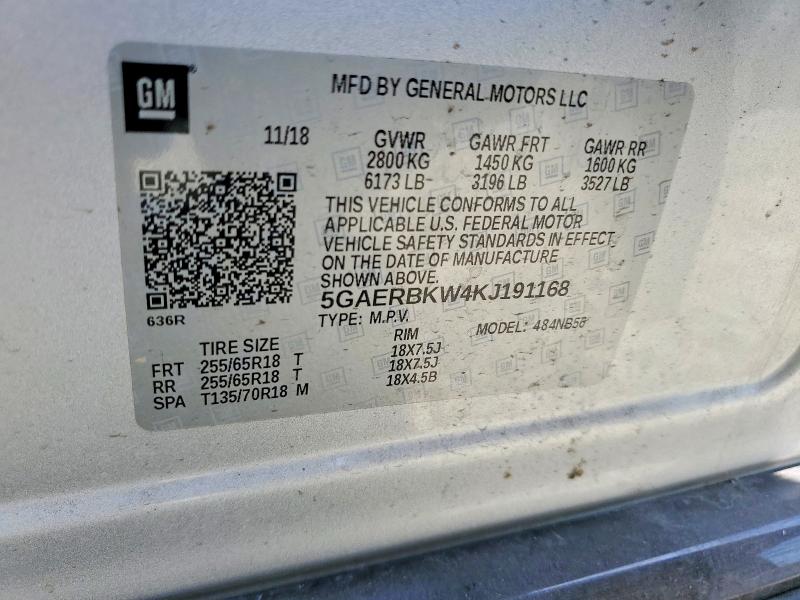 Продаж на аукціоні авто 2019 Buick Enclave, vin: 5GAERBKW4KJ191168, номер лоту: 51284716