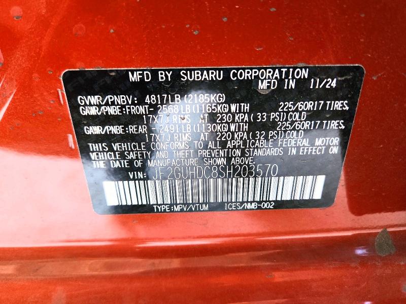 Aukcja sprzedaży 2025 Subaru Crosstrek, vin: JF2GUHDC8SH203570, numer aukcji: 50829006