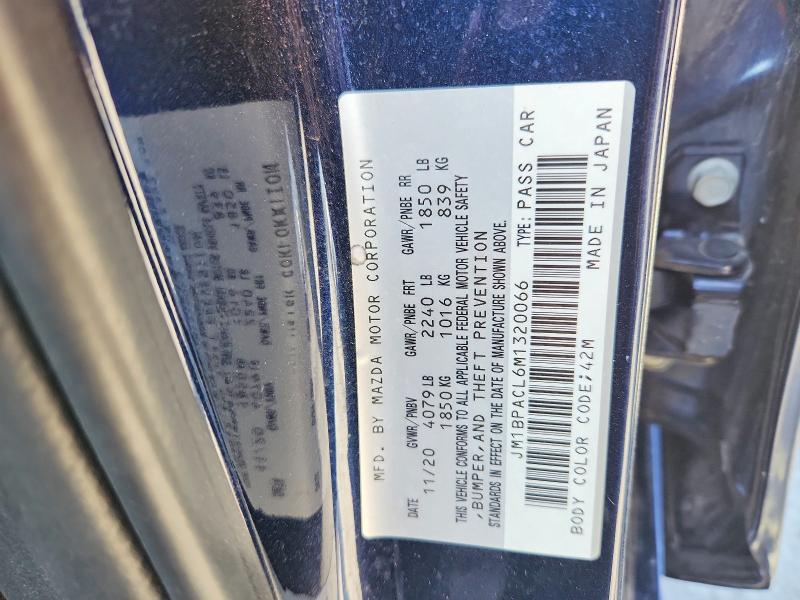 Продажа на аукционе авто 2021 Mazda 3, vin: JM1BPACL6M1320066, номер лота: 48923406
