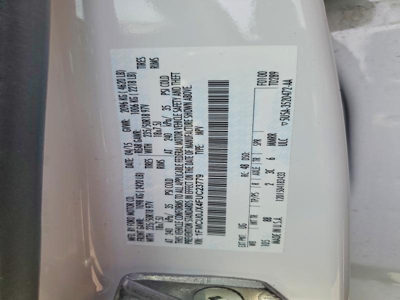 Продажа на аукционе авто 2015 Ford Escape, vin: 1FMCU0JX4FUC23779, номер лота: 49259316