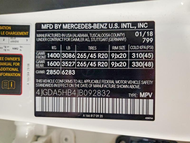 Продаж на аукціоні авто 2018 Mercedes-benz Gle, vin: 4JGDA5HB4JB092832, номер лоту: 48358076