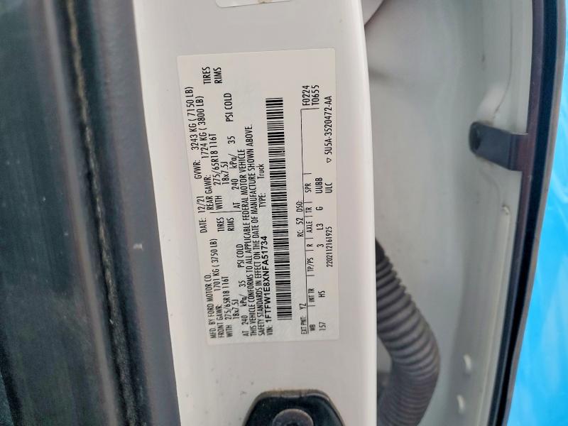 Aukcja sprzedaży 2022 Ford F150, vin: 1FTFW1E8XNFA51734, numer aukcji: 46779136