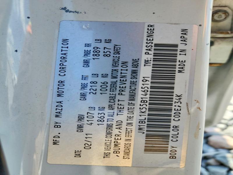 51361336 :رقم المزاد ، JM1BL1K55B1465191 vin ، 2011 Mazda 3 مزاد بيع