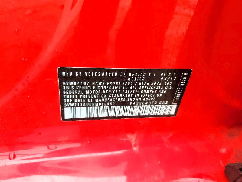 Aukcja sprzedaży 2017 Volkswagen Golf, vin: 3VW217AU0HM060950, numer aukcji: 49736086