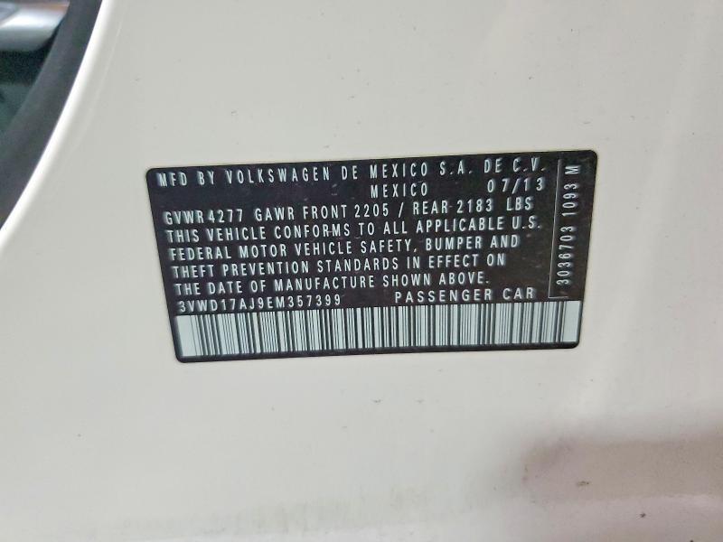 2014 Volkswagen Jetta მანქანა იყიდება აუქციონზე, vin: 3VWD17AJ9EM357399, აუქციონის ნომერი: 48840776