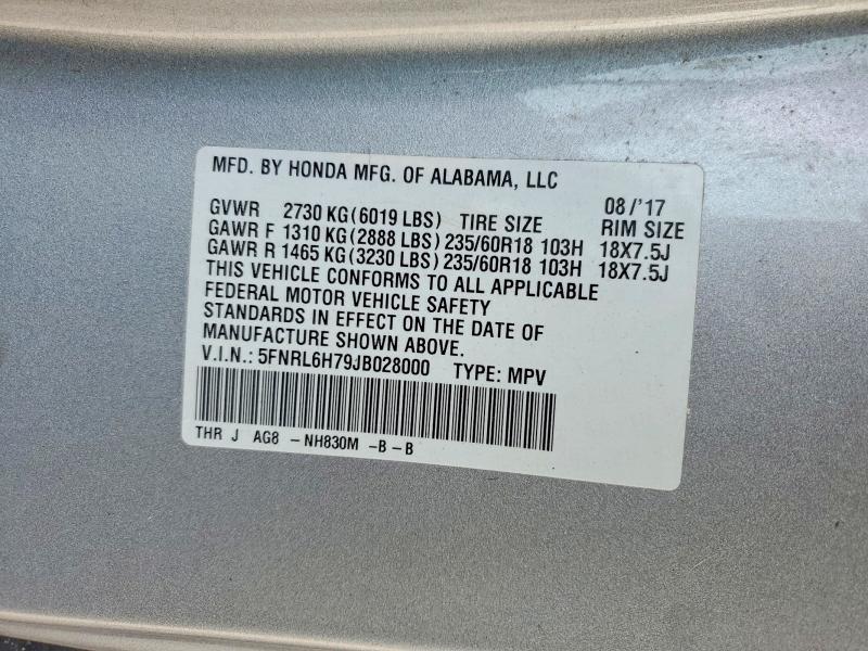 2018 Honda Odyssey მანქანა იყიდება აუქციონზე, vin: 5FNRL6H79JB028000, აუქციონის ნომერი: 51539546