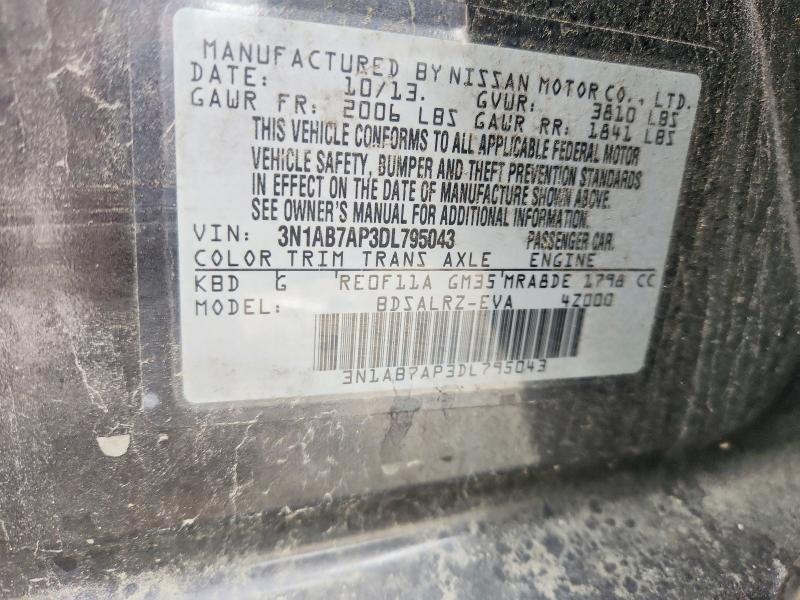 Aukcja sprzedaży 2013 Nissan Sentra, vin: 3N1AB7AP3DL795043, numer aukcji: 48639756