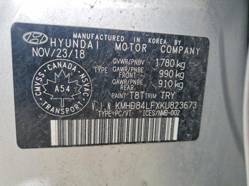 Aukcja sprzedaży 2019 Hyundai Elantra, vin: KMHD84LFXKU823673, numer aukcji: 51754606