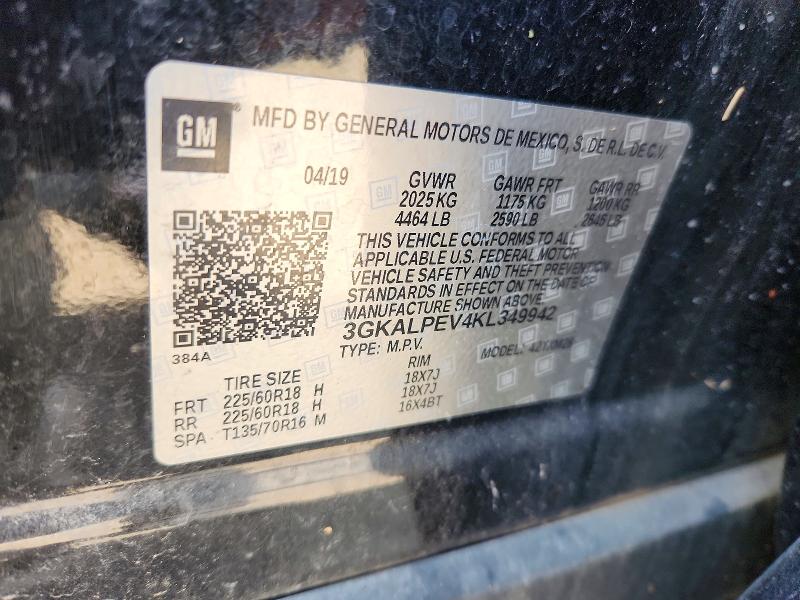 Aukcja sprzedaży 2019 Gmc Terrain, vin: 3GKALPEV4KL349942, numer aukcji: 51702756
