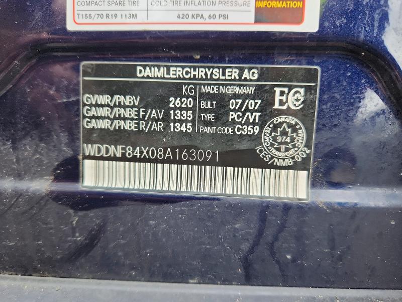 Aukcja sprzedaży 2008 Mercedes-benz S, vin: WDDNF84X08A163091, numer aukcji: 47960586