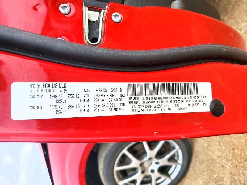 2015 Dodge Journey მანქანა იყიდება აუქციონზე, vin: 3C4PDCEG8FT682857, აუქციონის ნომერი: 49763606