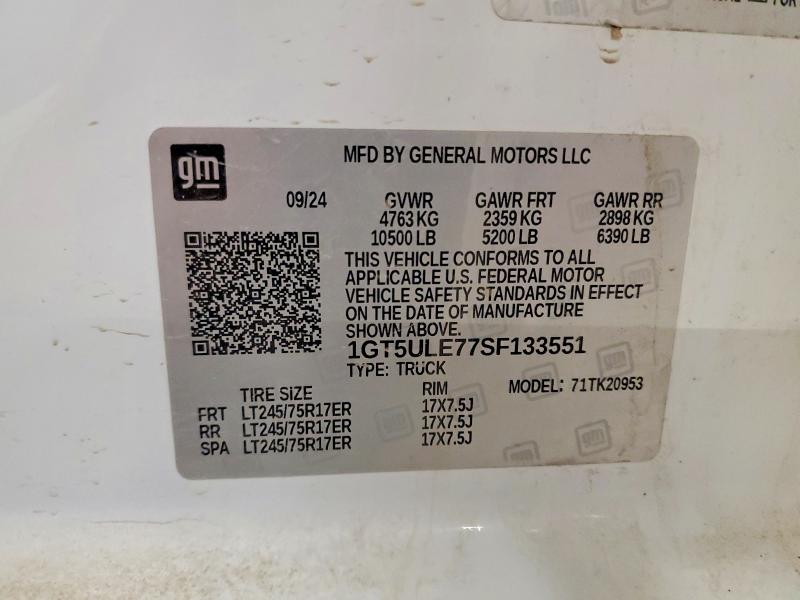 49264456 :رقم المزاد ، 1GT5ULE77SF133551 vin ، 2025 Gmc Sierra مزاد بيع