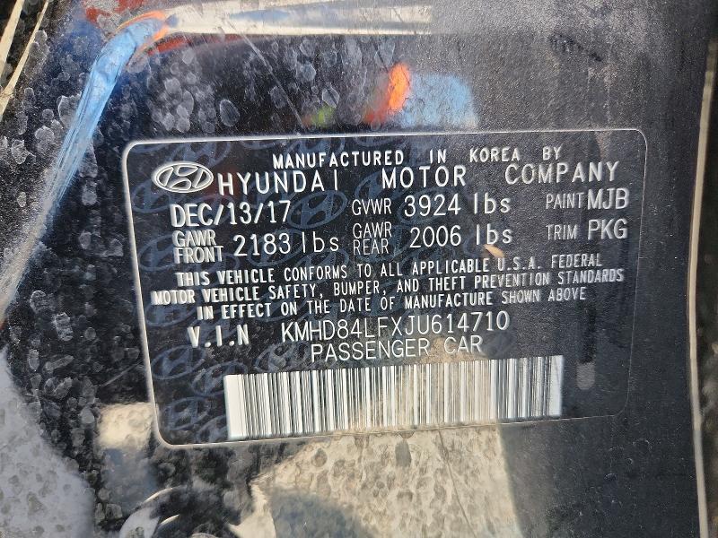 Aukcja sprzedaży 2018 Hyundai Elantra, vin: KMHD84LFXJU614710, numer aukcji: 50177366