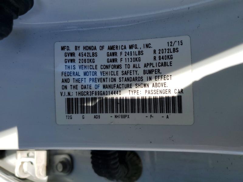 49095406 :رقم المزاد ، 1HGCR3F89GA014440 vin ، 2016 Honda Accord مزاد بيع