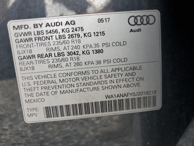 Aukcja sprzedaży 2018 Audi Q5, vin: WA1ANAFY0J2018216, numer aukcji: 48856776