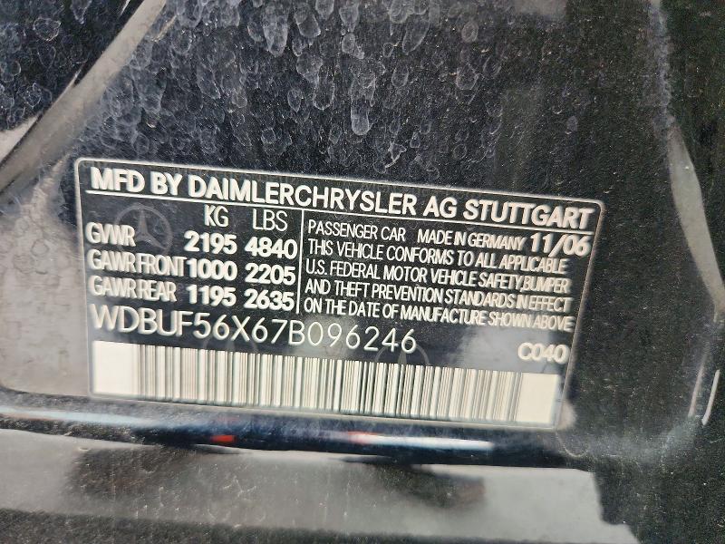 Продаж на аукціоні авто 2007 Mercedes-benz E, vin: WDBUF56X67B096246, номер лоту: 51662816