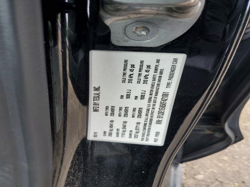 51175216 :رقم المزاد ، 5YJ3E1EA5KF421061 vin ، 2019 Tesla Model 3 مزاد بيع
