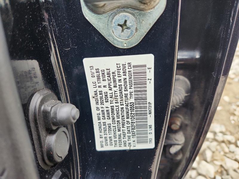2013 Honda Civic მანქანა იყიდება აუქციონზე, vin: 19XFB2F81DE210553, აუქციონის ნომერი: 50530866