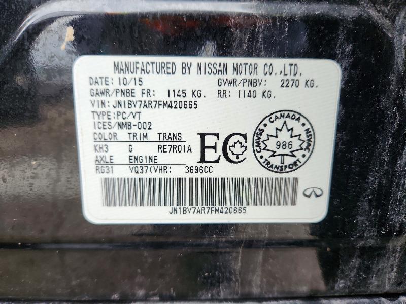 Auction sale of the 2015 Infiniti Q50, vin: JN1BV7AR7FM420665, lot number: 48767706