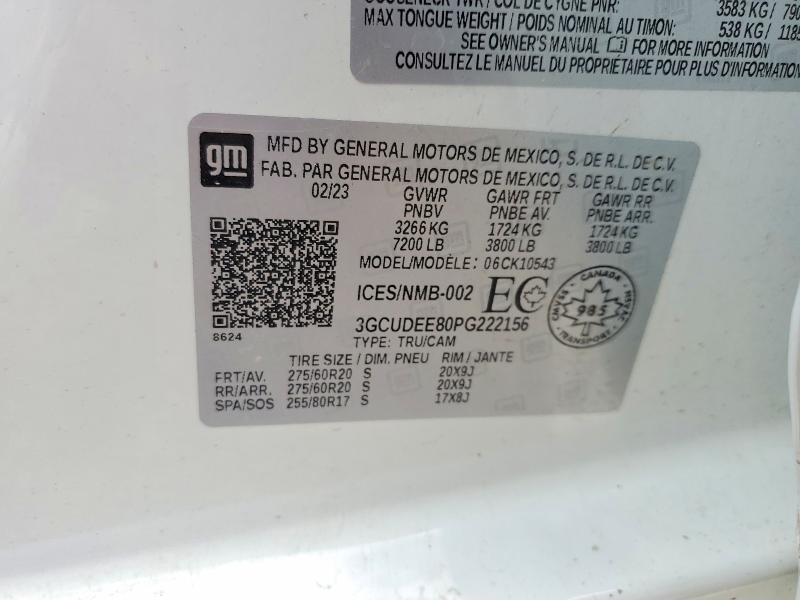 Aukcja sprzedaży 2023 Chevrolet Silverado, vin: 3GCUDEE80PG222156, numer aukcji: 49459076