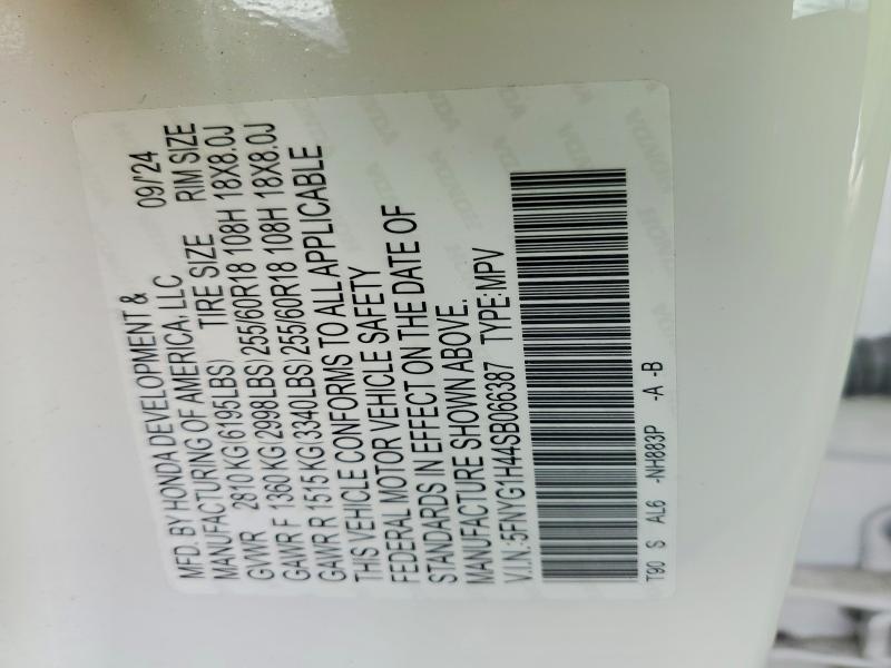 2025 Honda Pilot მანქანა იყიდება აუქციონზე, vin: 5FNYG1H44SB066387, აუქციონის ნომერი: 49871656