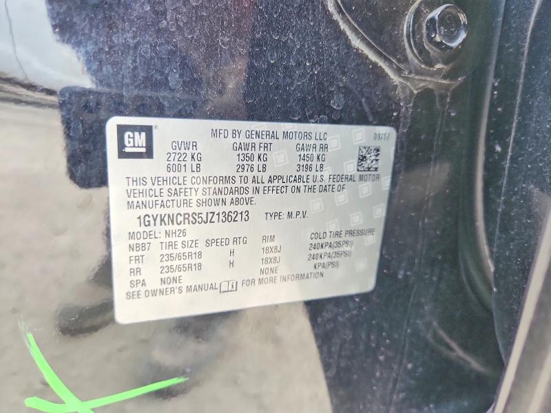 50265046 :رقم المزاد ، 1GYKNCRS5JZ136213 vin ، 2018 Cadillac Xt5 مزاد بيع