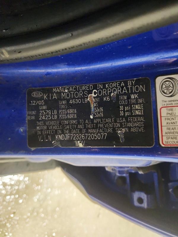 Aukcja sprzedaży 2006 Kia Sportage, vin: KNDJF723267205077, numer aukcji: 52022926