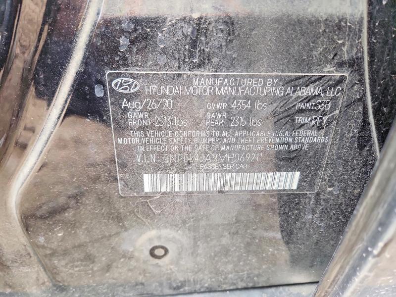 Aukcja sprzedaży 2021 Hyundai Sonata, vin: 5NPEL4JA9MH069211, numer aukcji: 50079876