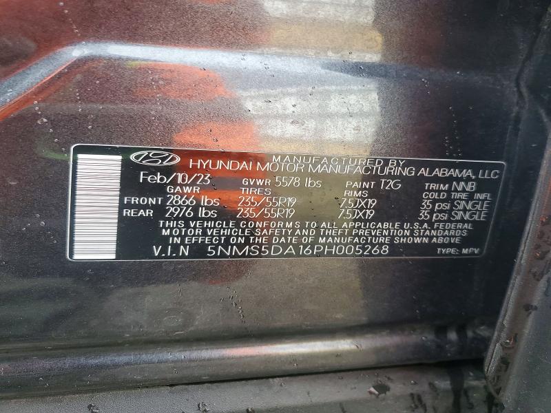 Продажа на аукционе авто 2023 Hyundai Santa Fe, vin: 5NMS5DA16PH005268, номер лота: 50595106
