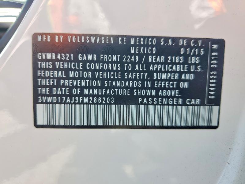 Продажа на аукционе авто 2015 Volkswagen Jetta, vin: 3VWD17AJ3FM286203, номер лота: 48015666