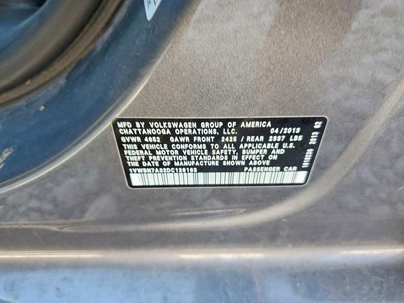 Aukcja sprzedaży 2013 Volkswagen Passat, vin: 1VWBN7A32DC126163, numer aukcji: 49500566